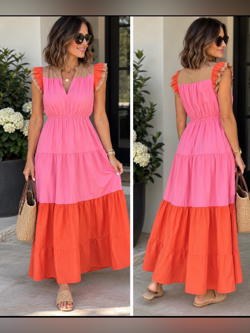 VOY- Vibrant Orange maxi dress